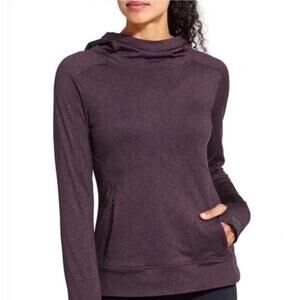 Athleta Striated Stowe Hoodie Size XS Purple Stripe Pullover